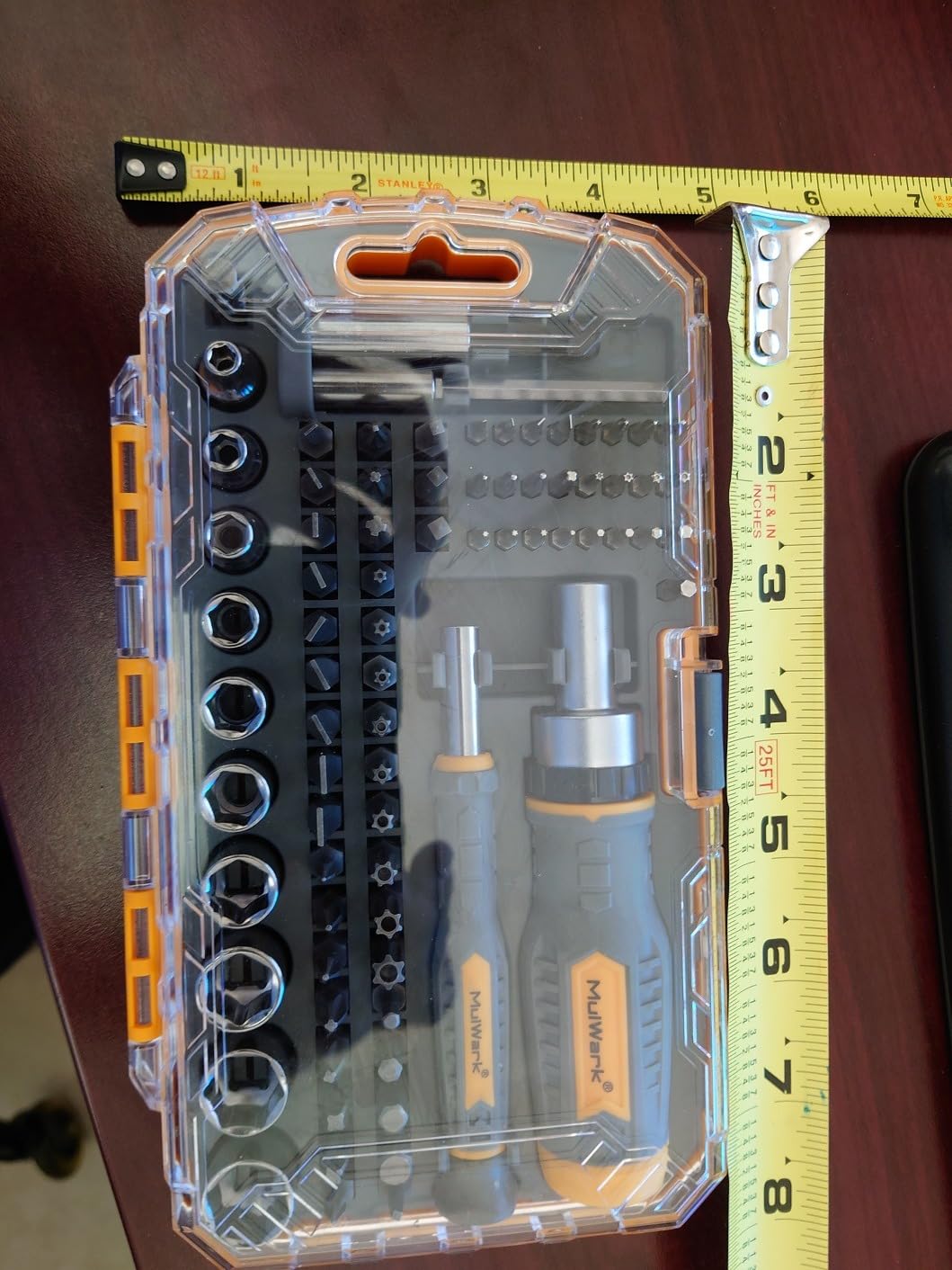Photo of the reviewed 77-item kit, not the 16 option sold here